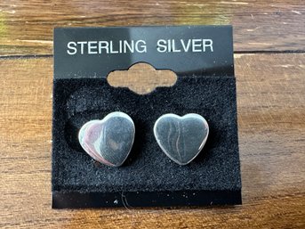 Sterling Silver Polished Heart Earrings