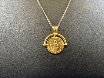 Missoma Gold Over Sterling Silver Coin Necklace, 18'-20'