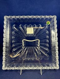 Waterford 9' Square Lead Crystal Tray, Made In Ireland, Original Box