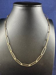 Gold Over Sterling Paperclip Necklace, 18'