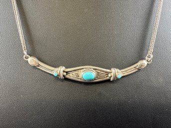 Sterling Silver And Turquoise Necklace