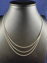 Sterling Silver Triple Strand Necklace 16-18'