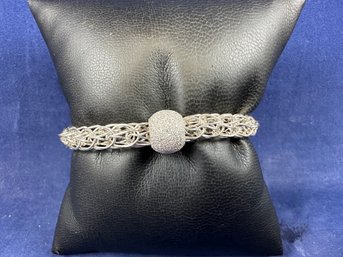 Sterling Silver And Crystal Bracelet, 7.5'