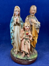 Holy Family The Sacred Heart Of Jesus, Paint Chips And Losses, VINTAGE, Religious Figurine, 12' Tall