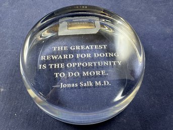 Crystal Quote - The Greatest Reward For Doing Is The Opportunity To Do More - Jonas Salk M.D.