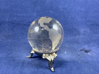 Miniature Crystal Globe On Stand