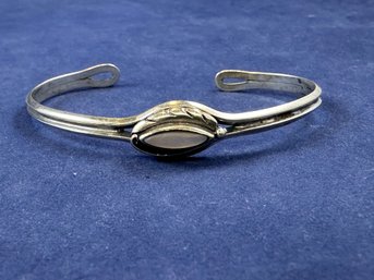 Sterling Silver Cuff Bracelet With Mother Of Pearl