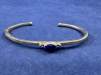 Sterling Silver Cuff Bracelet With Blue Lapiz
