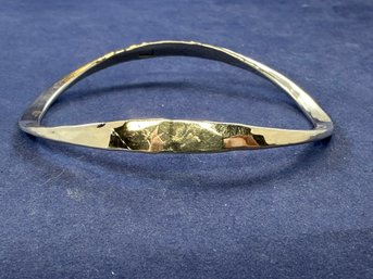Sterling Silver Wave Bangle Bracelet, 3'