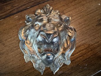 Large Gold Tone Lion Pin Brooch
