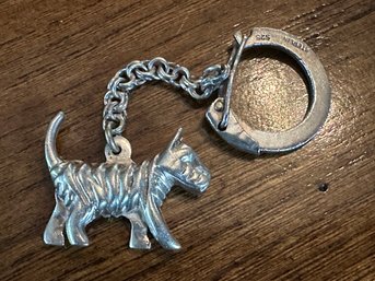 Sterling Silver Dog Terrier Key Chain