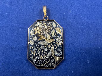 Damascene Gold Bird Octagon Pendant Spain