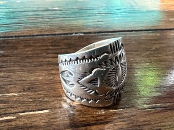 Sterling Silver Southwest Style Ring, Size 6