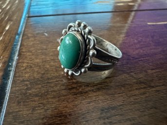 Sterling Silver Turquoise Southwest Style Ring, Size 5.75