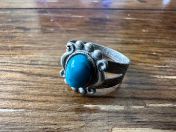 Sterling Silver Turquoise Ring, Size 6