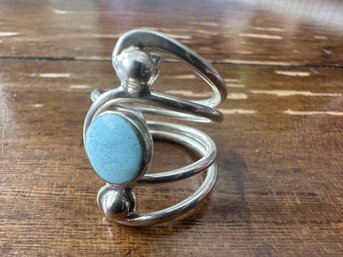 Sterling Silver Blue Larimar Ring, Size 6