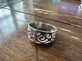Sterling Silver Swirl Ring, Size 7.5