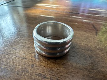 Sterling Silver Triple Bar Ring, Size 5.5