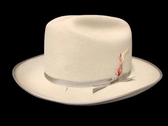 Classic Stetson F1050 Open Road Belly Silver Mens Hat Size 7 5/8 With Original Box