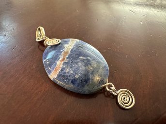 Sterling Silver Atristian Made Blue Stone Pendant