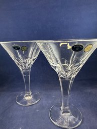 Bohemia Czech Republic CrystalLarge Martini Glasses