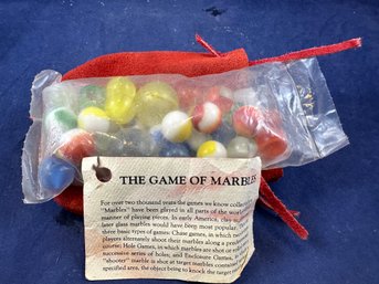 Game Of Marbles In Suede Bag - Includes Instruction