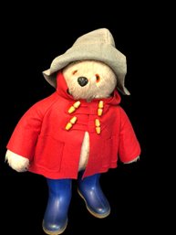 Vintage 1981 Gabrielle Designs LTD 14-15 Paddington Bear In Red Felt Coat, Felt Hat,