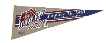 Super Bowl XXI Collectible Felt Sports Banner
