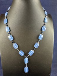 Faceted Blue Chalcedony Necklace, 18'
