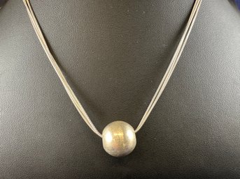 Sterling Silver Triple Strand Ball Necklace, 16'