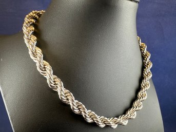 Sterling Silver Heavy Thick Necklace, 16'