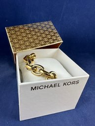 Michael Kors Gold-Tone Logo Chain Toggle Bracelet, New In Box