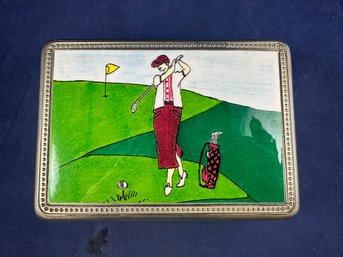 Personalized Creations Box - SIlver Plate Box For Jewery And Mirror - Perfect For Golfers Locker