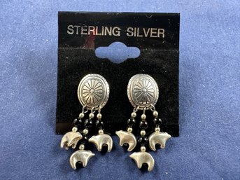 Sterling Silver Southwest Shube Bear Earrings