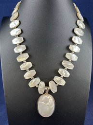 Sterling Silver Mother Of Pearl Necklace By Lucoral Necklace, 16-18'