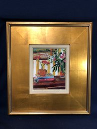 Beautiful Crafted Gold-leaf Framed Oil Painting By Fine Art