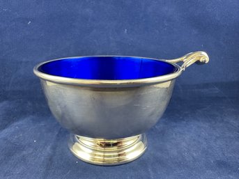 Sterling SiIlver Bowl With Blue Colbalt Liner