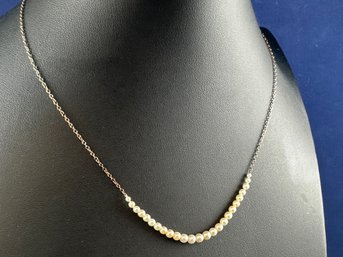 10K Charles Mayer & Co Graduate Small Pearl Necklace, 15'