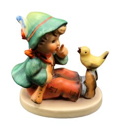 Goebel Hummel Singing Lessons Boy W Yellow Bird Figurine