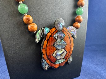 Lee Sand's Turtle Necklace, Handcrafted From Hawaiian Natural Materials, 24' New In Box