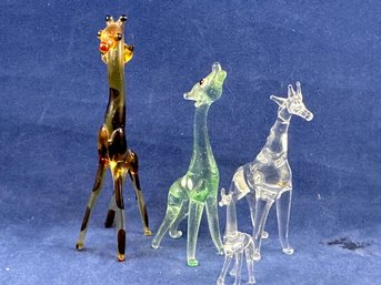 Glass Giraffe Collection - 4 Pieces