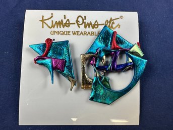 Kim's Pins Etc, Unique Wearable Art Earrings