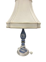 Wedgewood Lamp Mounted On Marble Base 20' Tall