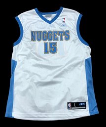 SIGNED - NBA Reebok Denver Nuggets Carmelo Anthony #15 Jersey Size L