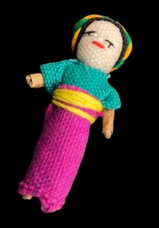 Handmade Worry Doll Pin, Bright, Take Your Worry Away!