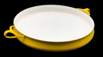 Large Yellow Dansk Kobenstyle Paella Pan IHQ France 13 Inch Enamel Saute Cookware Tray Serving Platter Jens Ha
