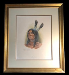 Gold-Framed John A. Ruthven Pencil Signed Numbered Miami Indian 2 With Embossed Authentication