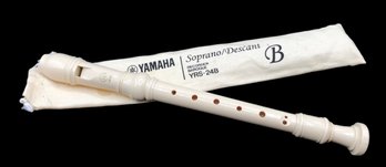 Vintage White Original Yamaha Soprano Descant Recorder German YRS-24B With Case