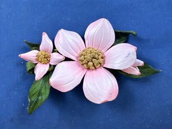 Hinterland Handcrafters, Pink Dogwood Pin, Bancroft Canada Leather Pin Brooch