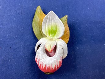 Hinterland Handcrafters, Orchid, Bancroft Canada Leather Pin Brooch